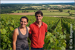 Sophie and Matthieu Woillez at Domaine La Croix Montjoie.