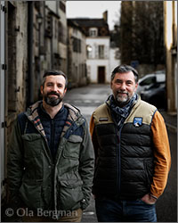 Pierre Yves and Hugues Pavelot at Domaine Jean-Marc & Hugues Pavelot in Savigny-lès-Beaune, Burgundy.