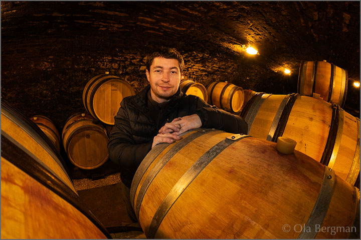 Pierrick Bouley at Domaine Pierrick Bouley in Volnay, Burgundy.